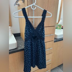 American Eagle navy blue mini floral dress